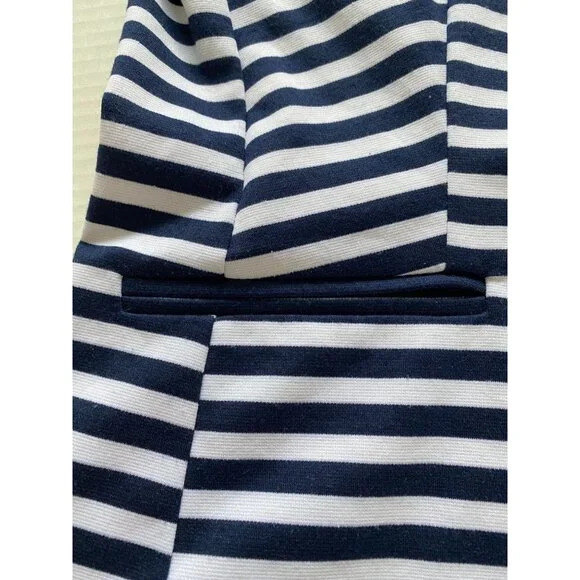 George Navy & White Striped Blazer Jacket Size 8 Nautical Office Core Academia - Picture 11 of 11